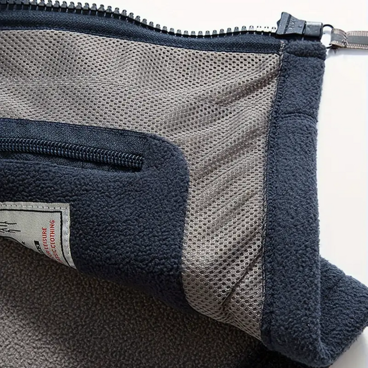 Férfi fleece kültéri mellény – Bélelt, álló gallérral – Kaspar