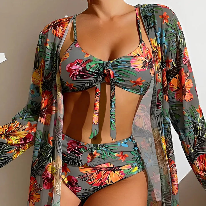 Háromrészes bikini szett magas derekú fazonnal – Yara