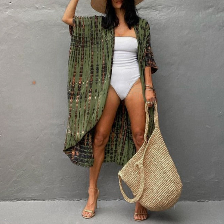 Boho Chiffon Tengerblúz Kimono Ujjakkal – Ziva
