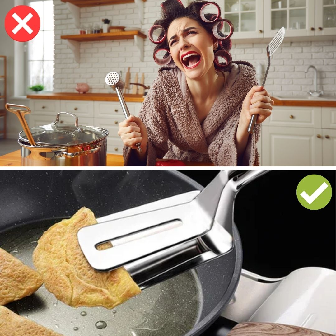 Kétrészes Rozsdamentes Acél Spatula - DuoFlip