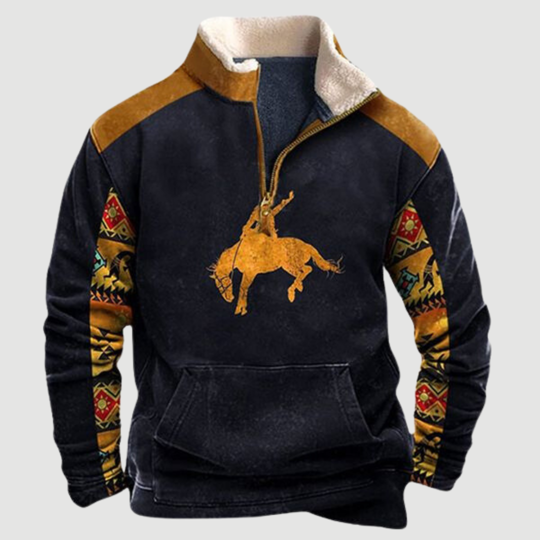 Vintage Fleece Téleni Pulóver Cipzárral Férfiaknak - Felix