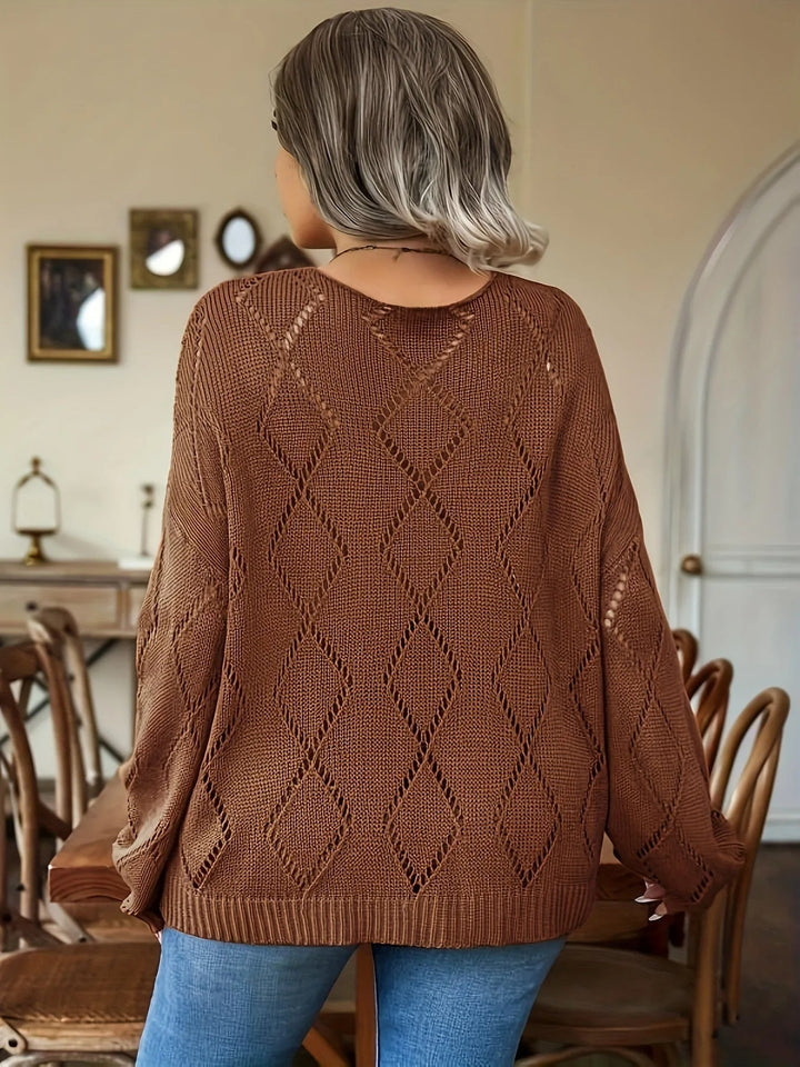Női Oversize Kötött Pulóver Plus Size – Marietta