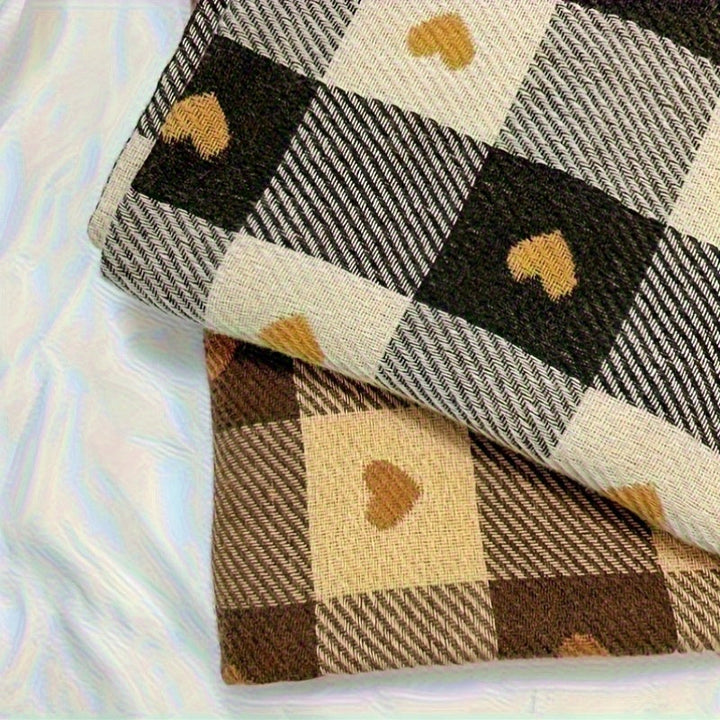 Kockás női sál poliészterből őszre és télre – Aurelie