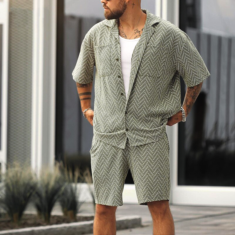 Laza Nyári Ing Férfiaknak Geometrikus Mintával – Noah