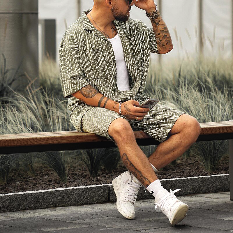 Laza Nyári Ing Férfiaknak Geometrikus Mintával – Noah