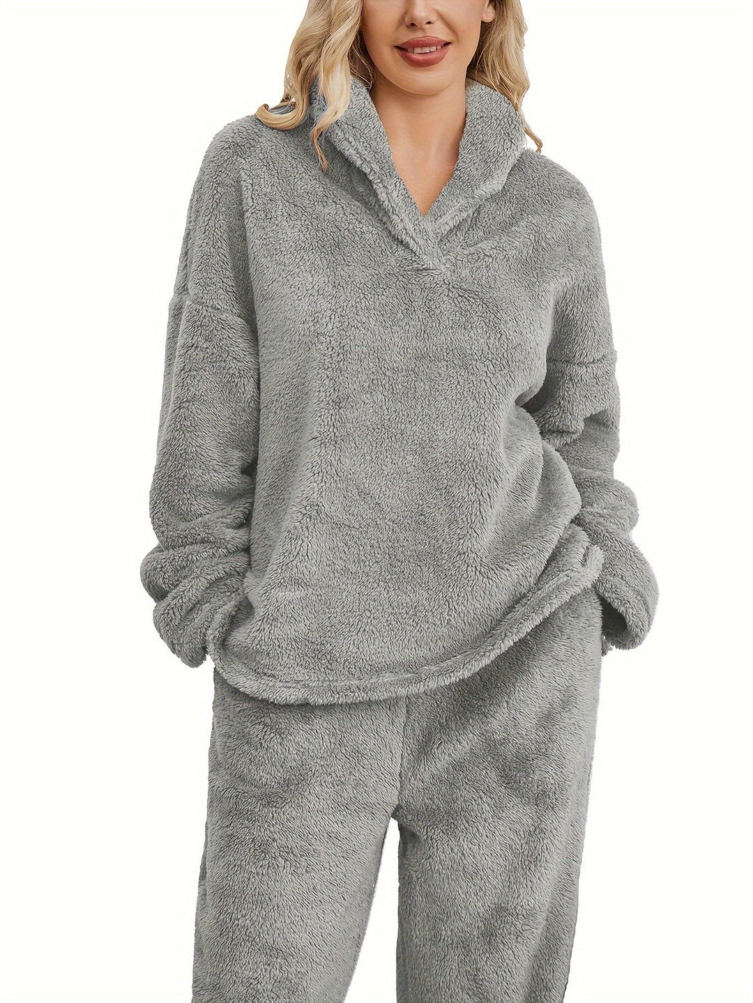 Meleg Coral Fleece Női Loungewear Szett – Fenna