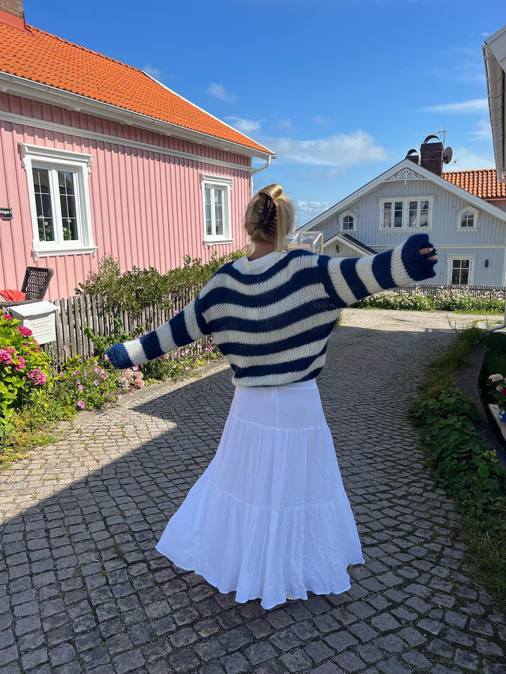 Kötött és Csíkos Oversized Női Pulóver - Harper