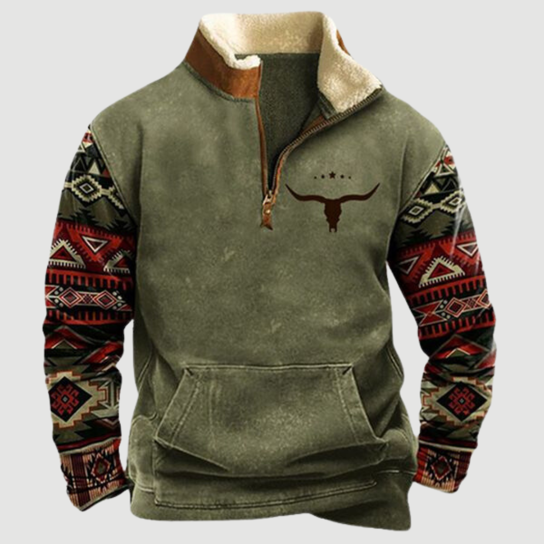 Vintage Fleece Téleni Pulóver Cipzárral Férfiaknak - Felix