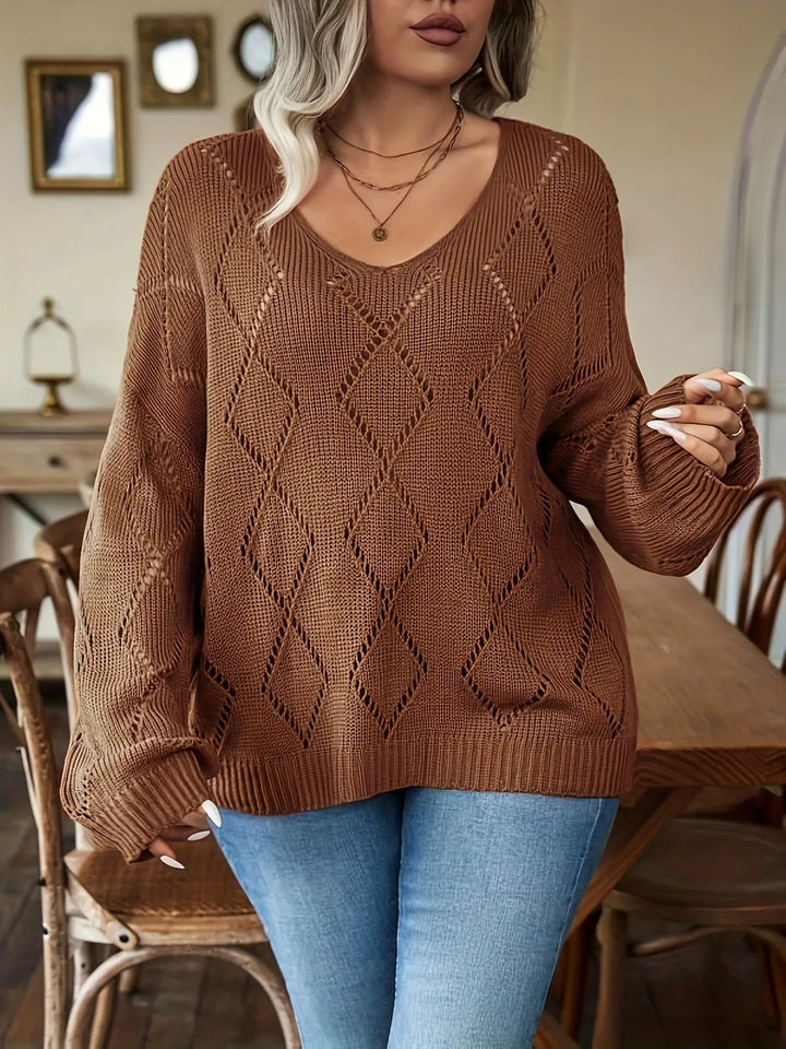 Női Oversize Kötött Pulóver Plus Size – Marietta