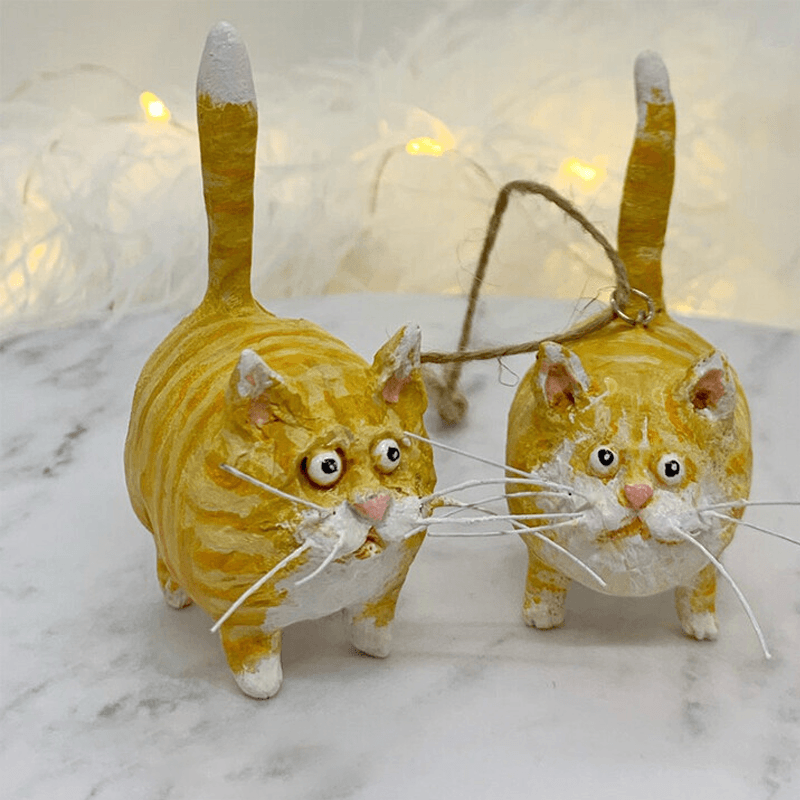 Egyedi Kézműves Macska Karácsonyi Díszek - Purrfect Holiday Hangers