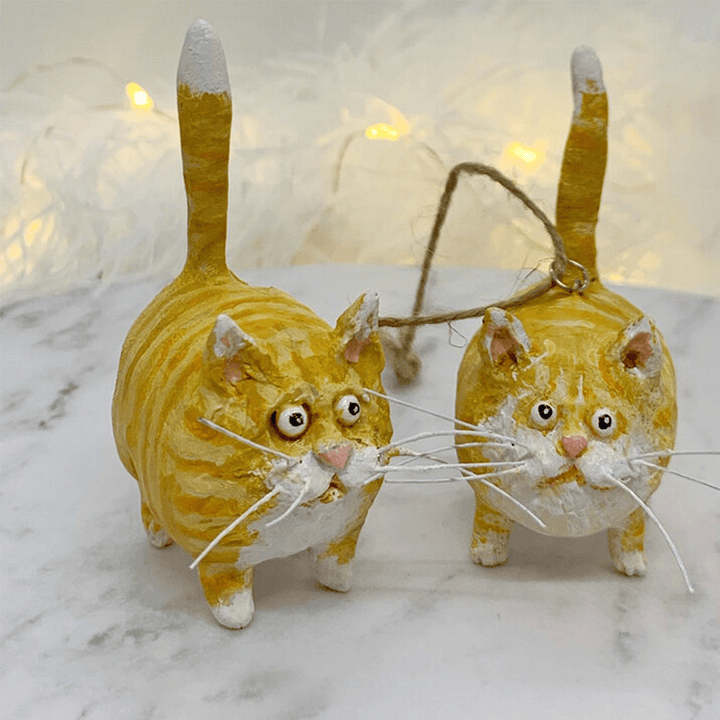 Egyedi Kézműves Macska Karácsonyi Díszek - Purrfect Holiday Hangers
