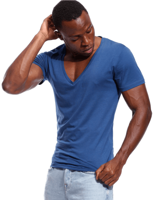 Laza és testhezálló férfi V-nyakú póló – Jonas