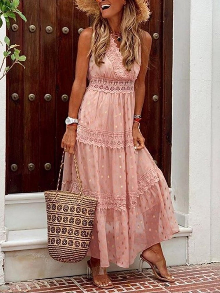 Laza boho nyári ruha Ibiza stílusban V-nyakkivágással – Niva