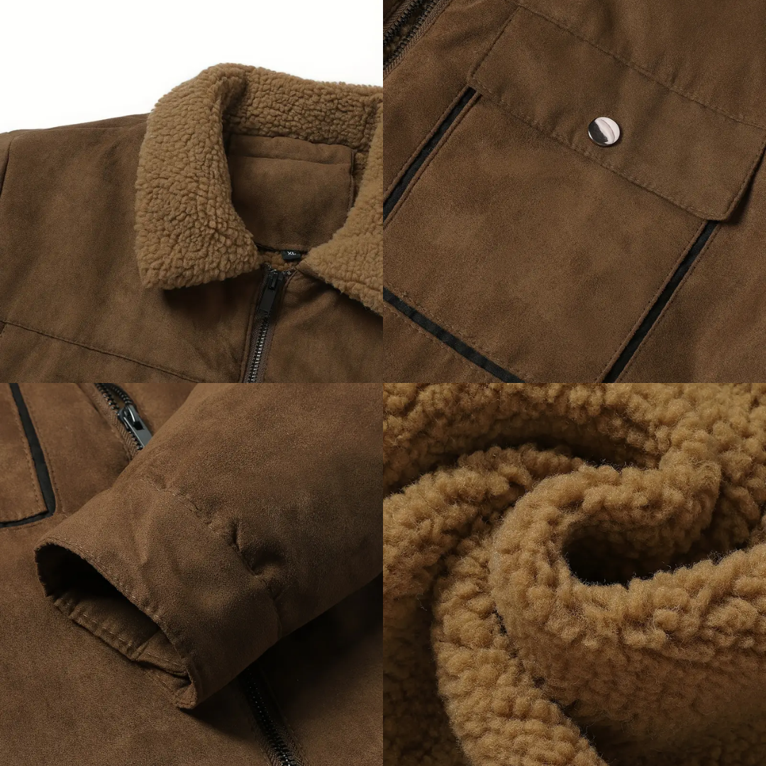 Férfi kültéri kabát Teddy fleece béléssel és revernyakkal – Corvin