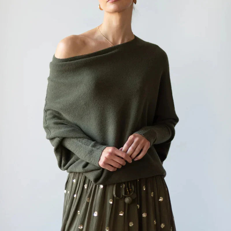 Aszimmetrikus Oversized Női Pulóver - Sophia