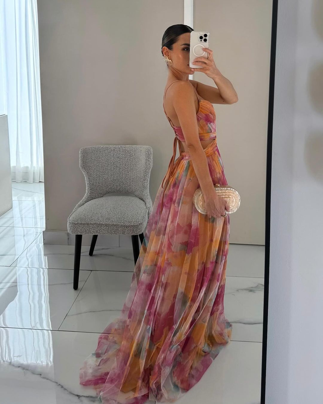 Elegáns mesh maxi ruha testhez simuló szabással – Camille