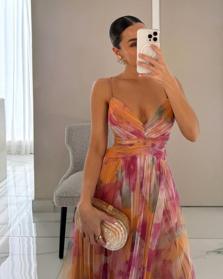 Elegáns mesh maxi ruha testhez simuló szabással – Camille