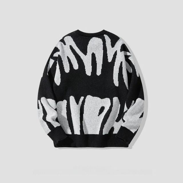 Pulóver merész absztrakt mintával - Tobias