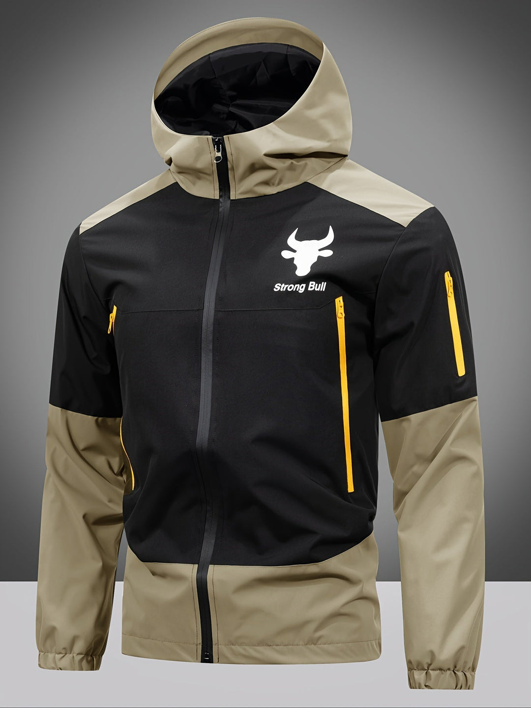 Férfi dzseki cipzárral, kapucnival és színblokkal - Milan