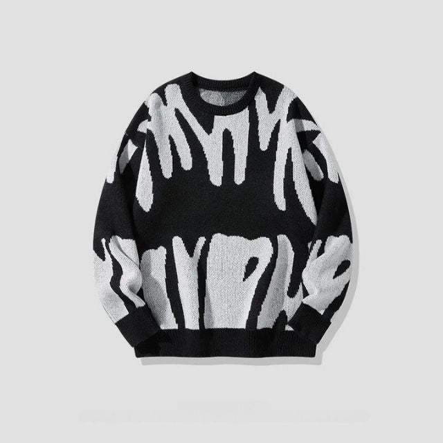 Pulóver merész absztrakt mintával - Tobias