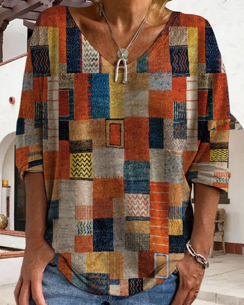 Őszi, lazán szabott pamut felső – Amira