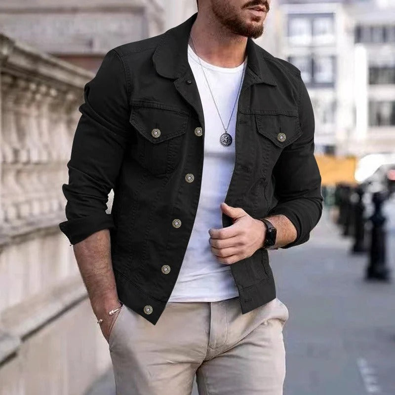 Férfi farmerszövet kabát slim-fit szabással – Milan