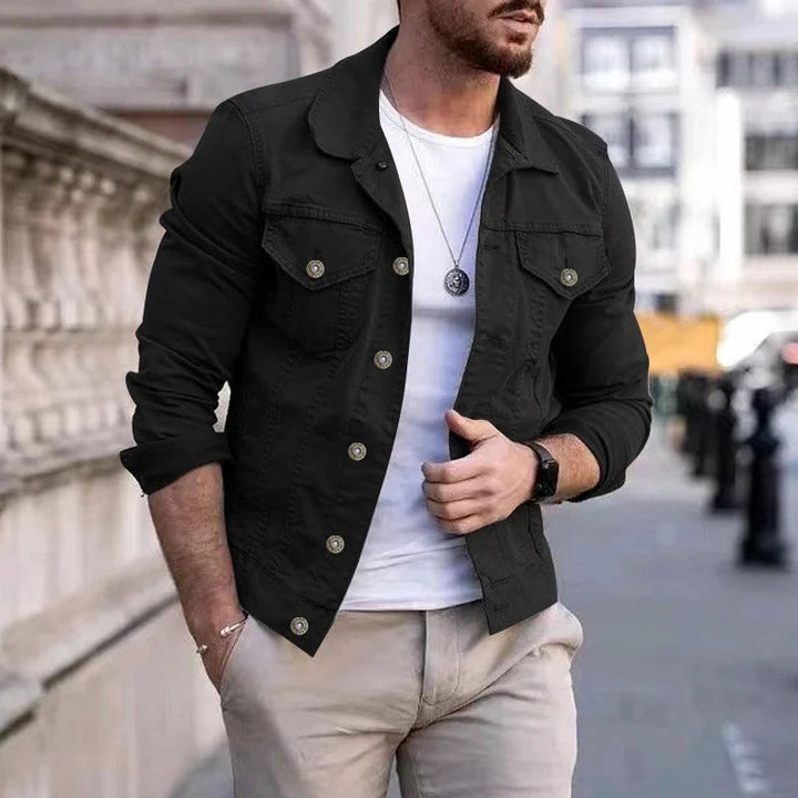 Férfi farmerszövet kabát slim-fit szabással – Milan