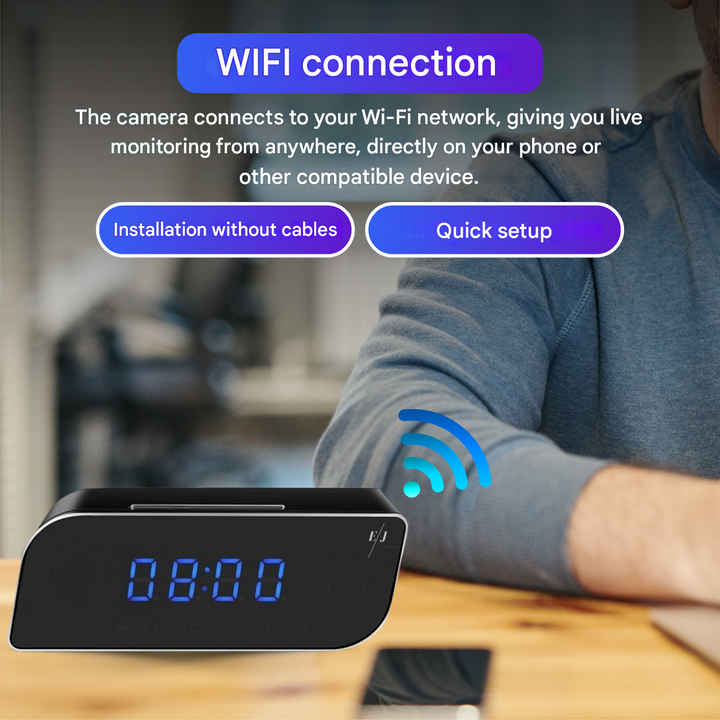 Digitális Ébresztőóra Rejtett Megfigyelő Kamerával – StealthClock Cam