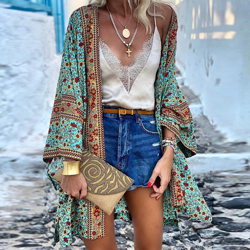 Trendige Boho hölgy kardigán mintával – Elara