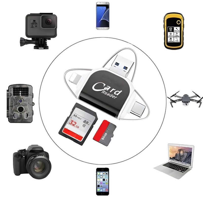 4 az 1-ben SD és TF Kártyaolvasó - FlexPort