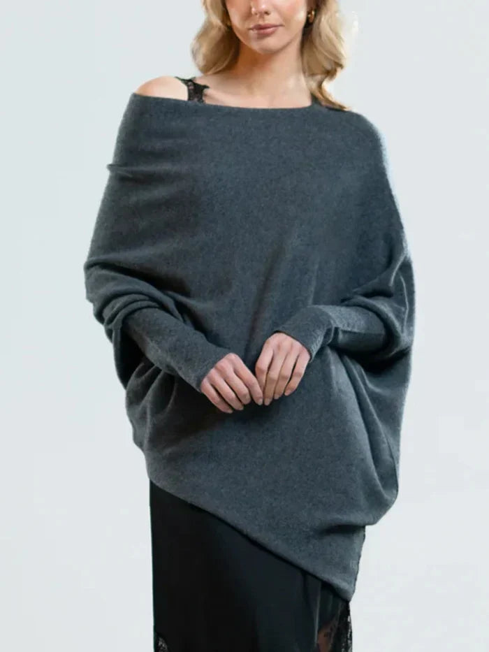 Aszimmetrikus Oversized Női Pulóver - Sophia