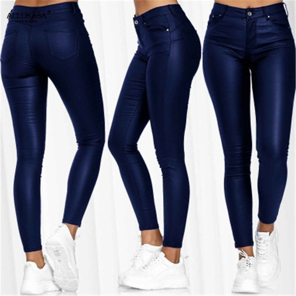 Magassarkú bőr stretch nadrág – Raffaela
