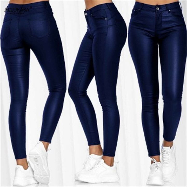 Magassarkú bőr stretch nadrág – Raffaela