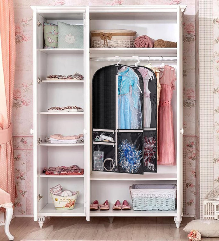 Tánc- és jelmez táska szett – 5 darabos, átlátszó zsebekkel és hajtogató hurkokkal (Vásárolj 1-et, kapj 1-et INGYEN)