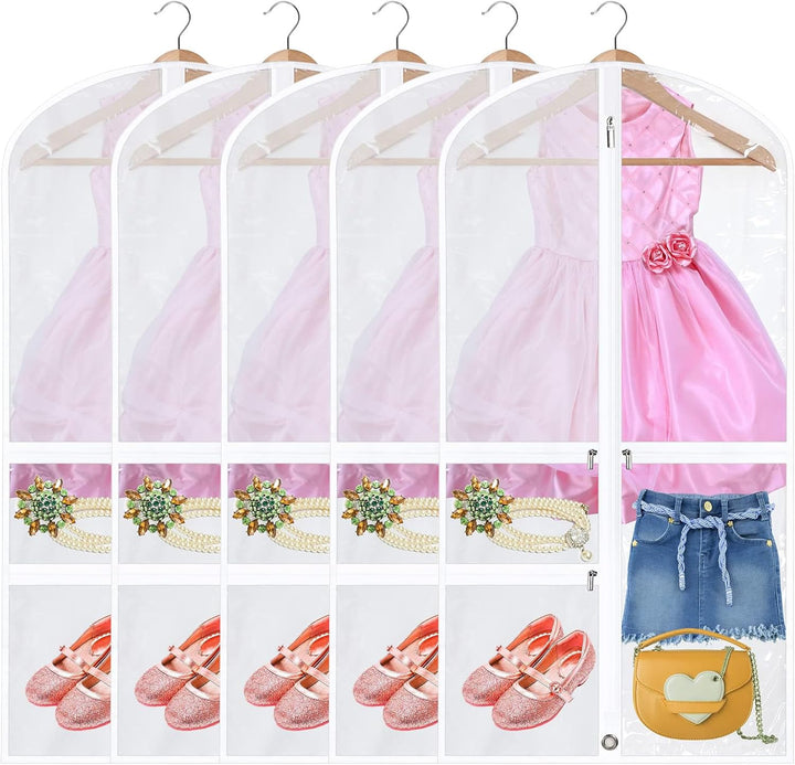 Hajtható Tánc Ruha Táskák Cipzáras Kiegészítő Zsebekkel – 5db-os Csomag (1+1 INGYEN)