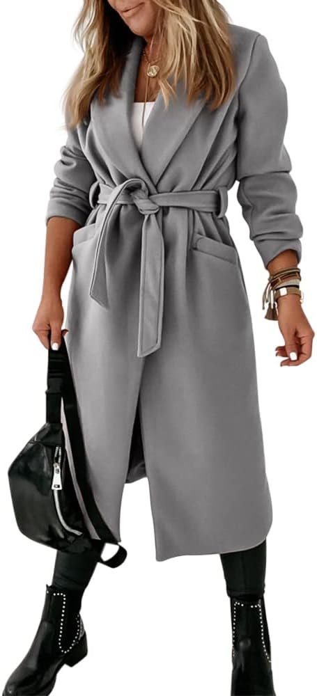 Női Klasszikus Kabát Revers Gallérral és Nyitott Elülső Rész – Paulina