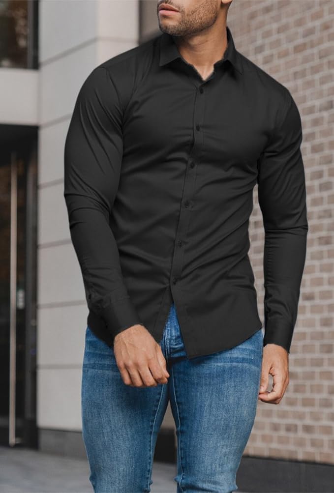 Gyűrődésmentes Slim Fit Ing Férfiaknak - David