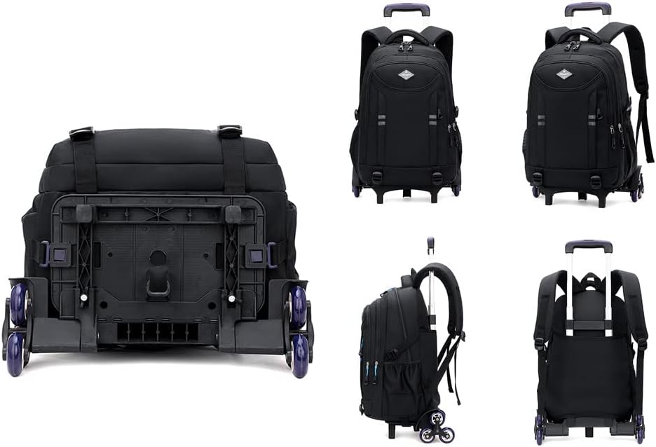 Többzsebes, gördíthető iskolatáska fiúk számára – Átalakítható kerekes táska