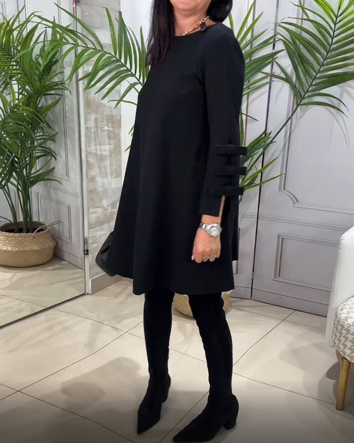 Casual Fekete Ruha Hosszú Ujjú - Nora