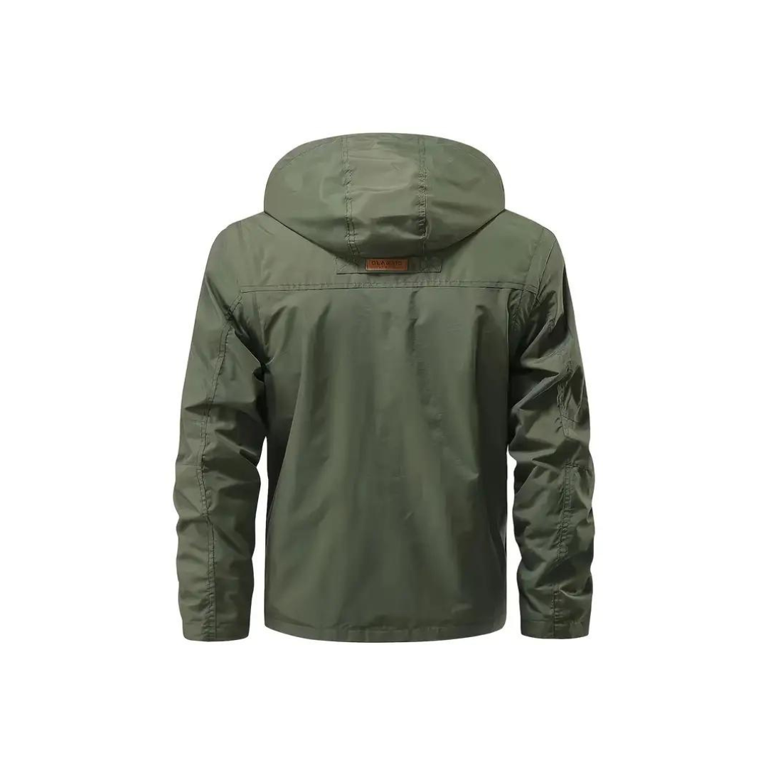 Férfi átmeneti kabát vízlepergető anyagból, levehető kapucnival – Leif
