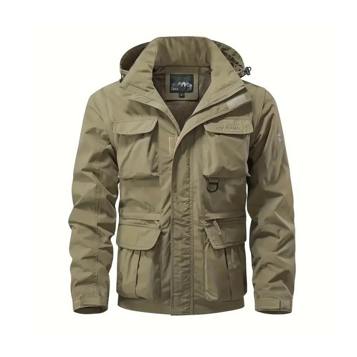 Férfi átmeneti kabát vízlepergető anyagból, levehető kapucnival – Leif