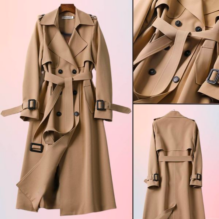 Elegáns női trench coat dupla gombokkal – Celina