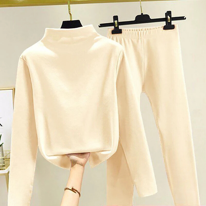 Két részes női téli szett bolyhos pulóverrel és nadrággal – Eva