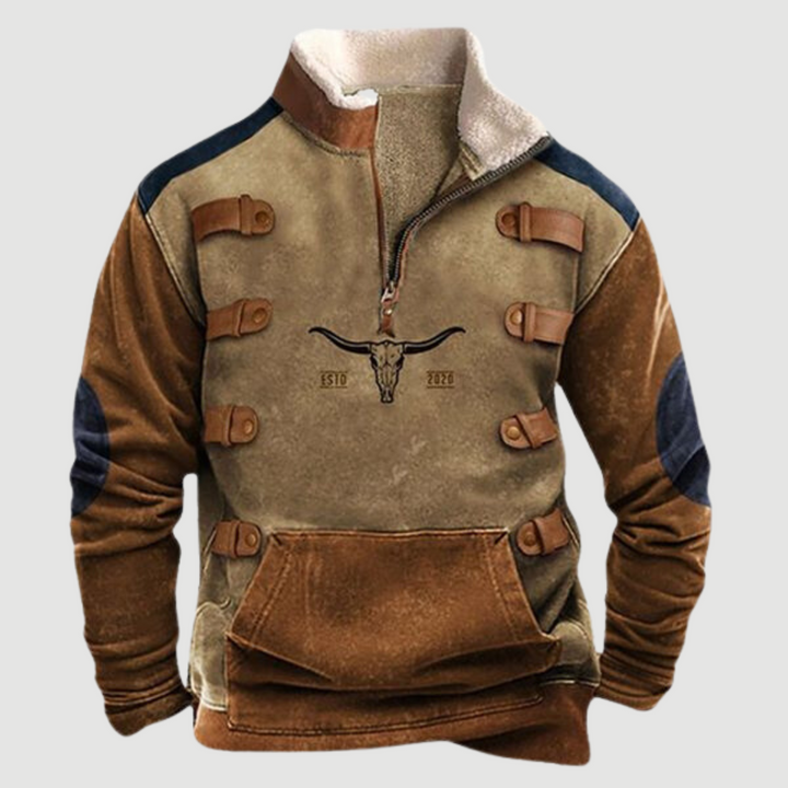 Vintage Fleece Téleni Pulóver Cipzárral Férfiaknak - Felix