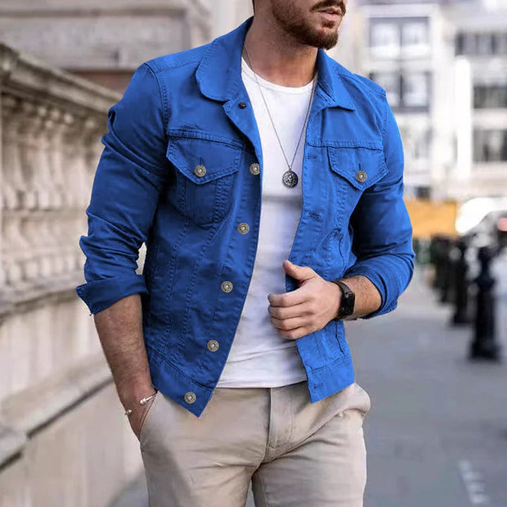 Férfi farmerszövet kabát slim-fit szabással – Milan