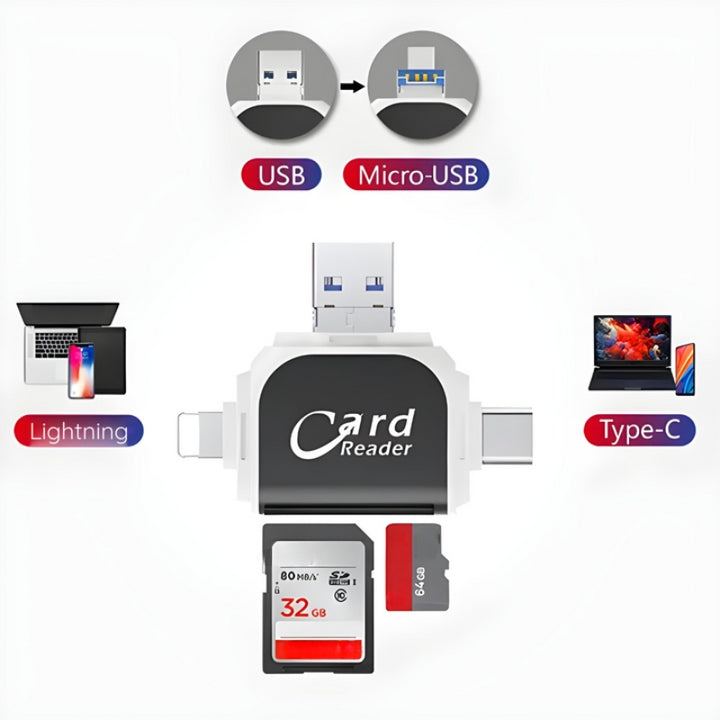 4 az 1-ben SD és TF Kártyaolvasó - FlexPort