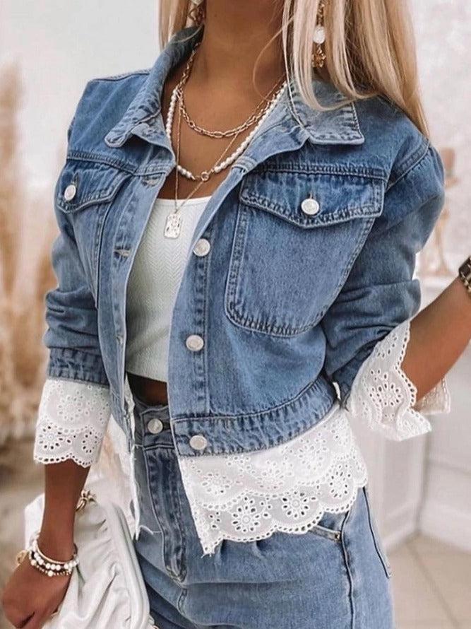 Kék Patchwork Farmerdzseki - Rowena