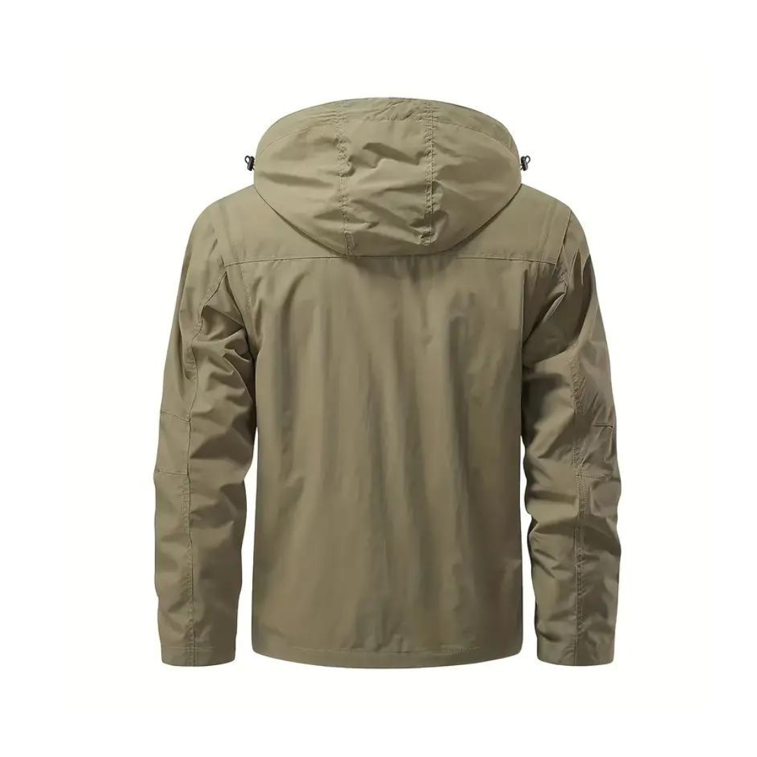Férfi átmeneti kabát vízlepergető anyagból, levehető kapucnival – Leif