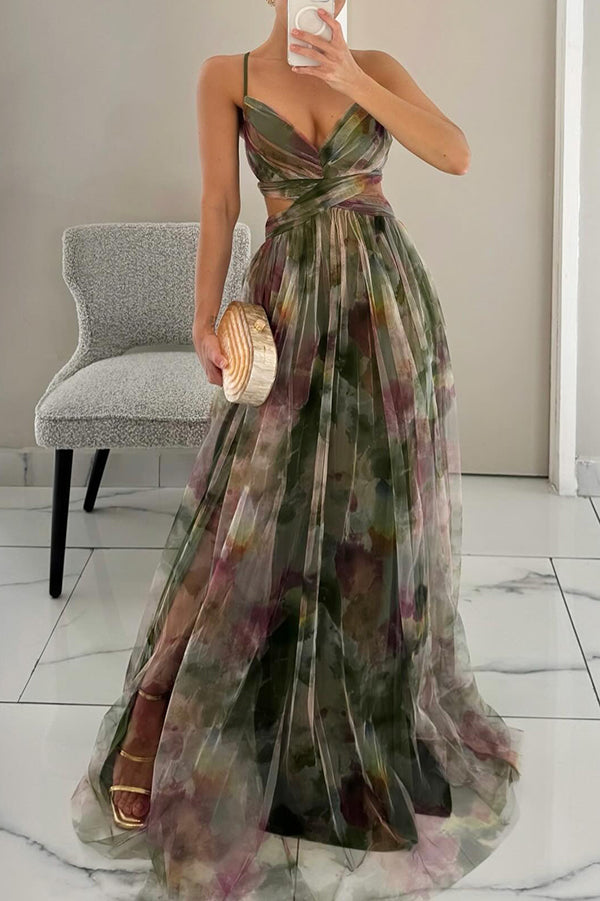 Elegáns mesh maxi ruha testhez simuló szabással – Camille