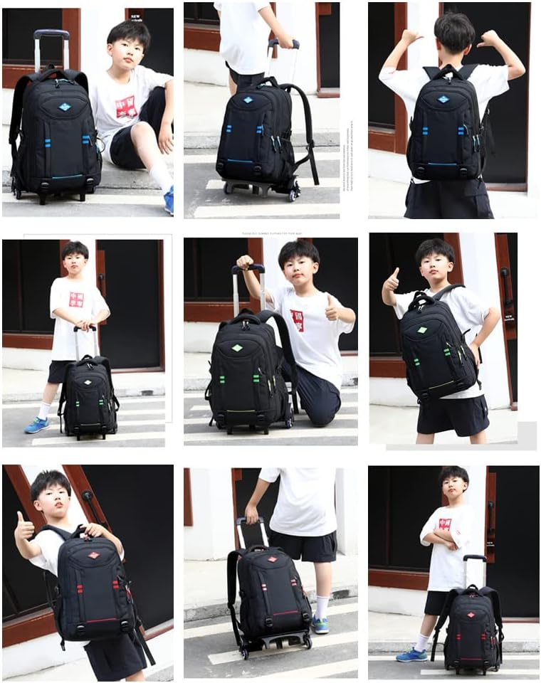 Többzsebes, gördíthető iskolatáska fiúk számára – Átalakítható kerekes táska